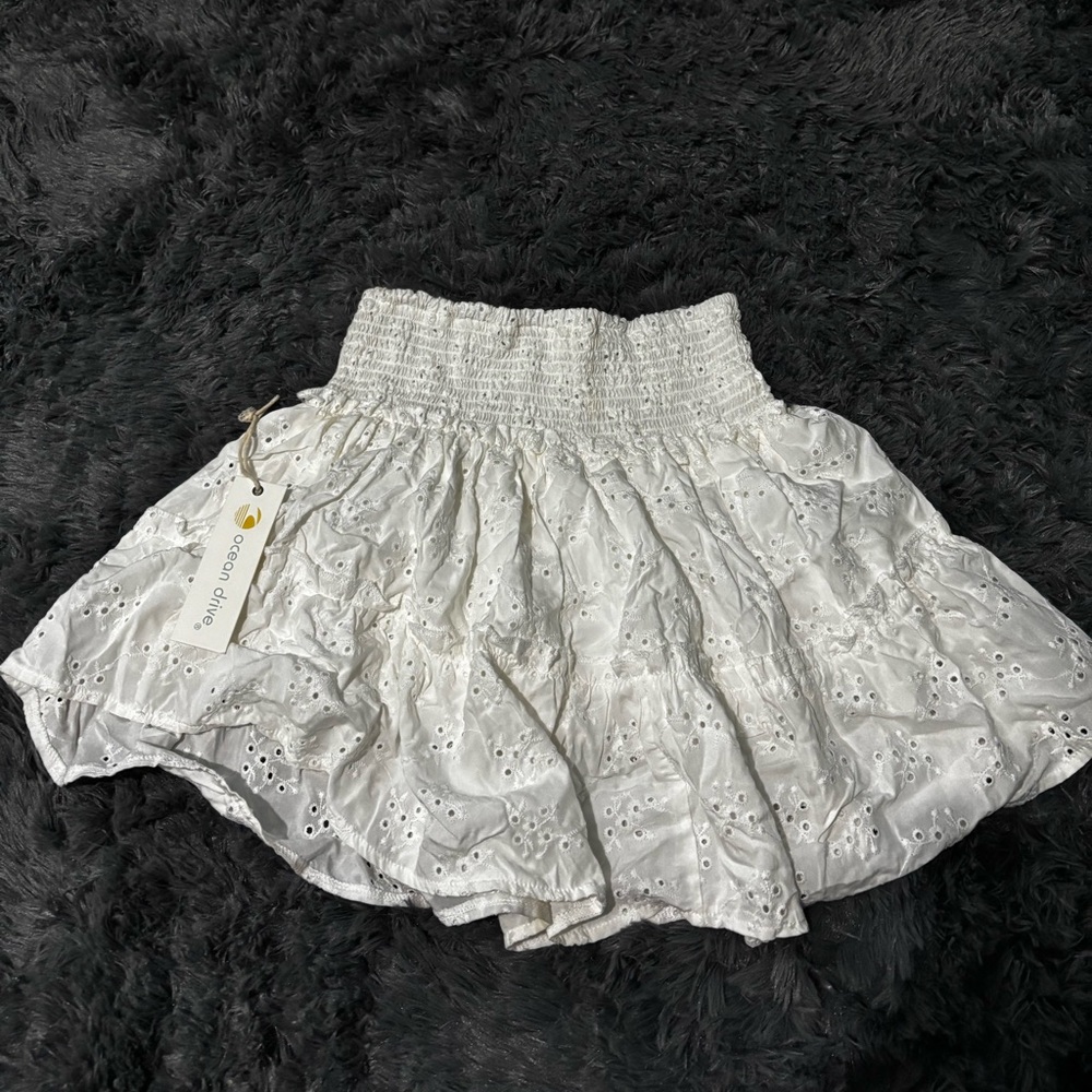 Ocean Drive White Eyelet beach Skirt